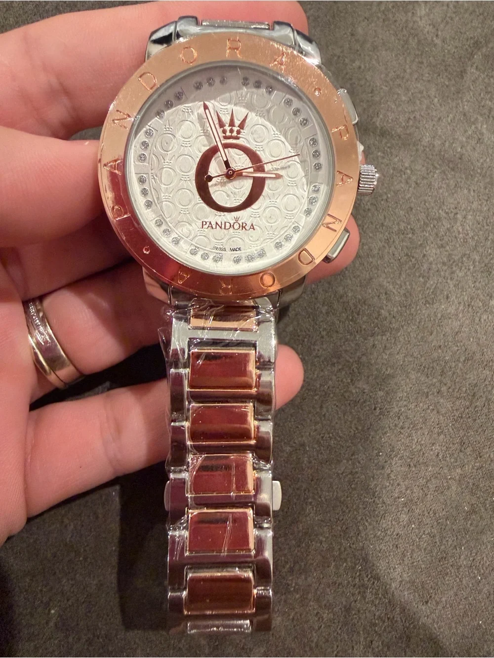 New Pandora Two-Tone Rose Gold and Silver Women's Watch